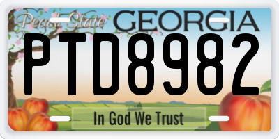 GA license plate PTD8982