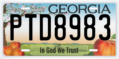GA license plate PTD8983