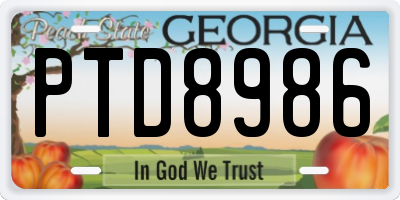 GA license plate PTD8986