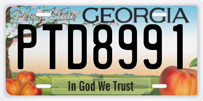 GA license plate PTD8991