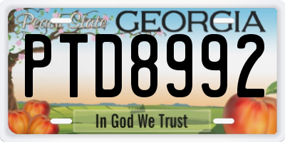 GA license plate PTD8992