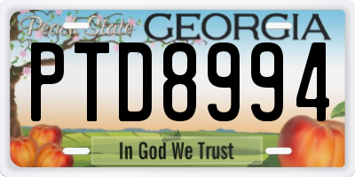 GA license plate PTD8994