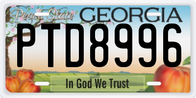 GA license plate PTD8996