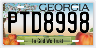 GA license plate PTD8998