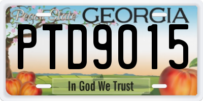 GA license plate PTD9015