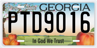 GA license plate PTD9016