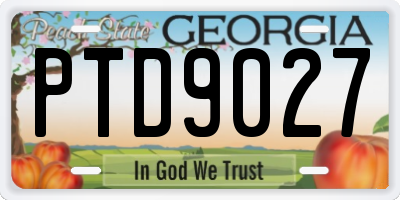 GA license plate PTD9027