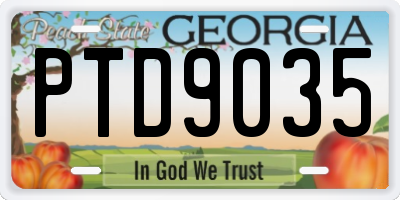 GA license plate PTD9035