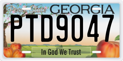 GA license plate PTD9047