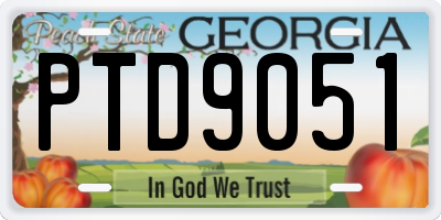 GA license plate PTD9051