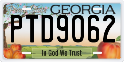 GA license plate PTD9062