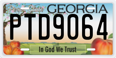 GA license plate PTD9064