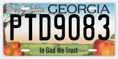 GA license plate PTD9083