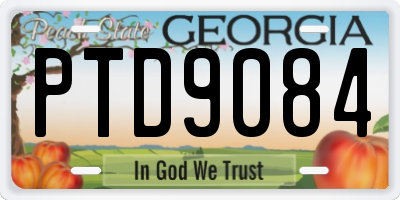 GA license plate PTD9084