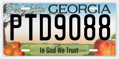 GA license plate PTD9088