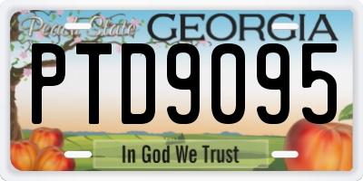 GA license plate PTD9095