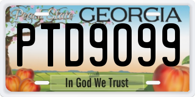 GA license plate PTD9099