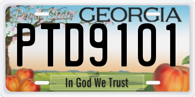 GA license plate PTD9101