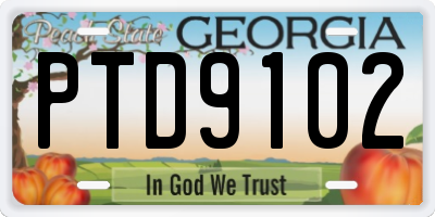 GA license plate PTD9102