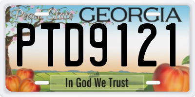 GA license plate PTD9121