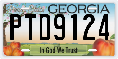 GA license plate PTD9124