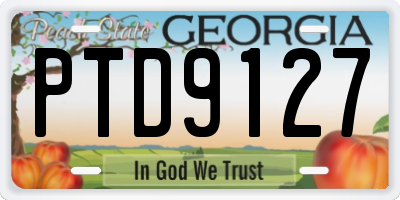 GA license plate PTD9127