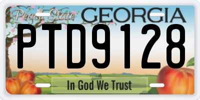 GA license plate PTD9128