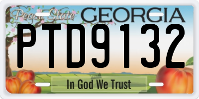 GA license plate PTD9132