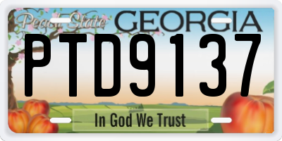 GA license plate PTD9137