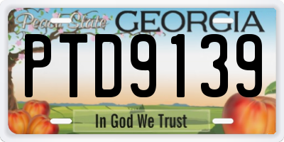 GA license plate PTD9139