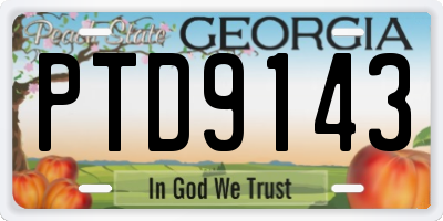 GA license plate PTD9143