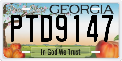 GA license plate PTD9147