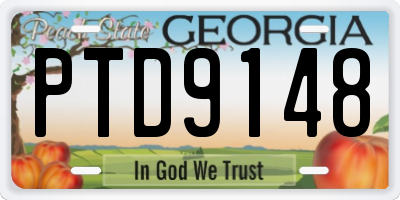 GA license plate PTD9148