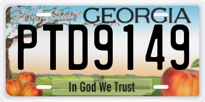 GA license plate PTD9149