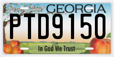 GA license plate PTD9150