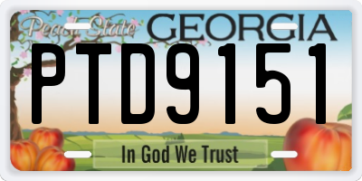 GA license plate PTD9151