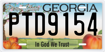 GA license plate PTD9154