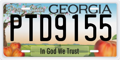 GA license plate PTD9155