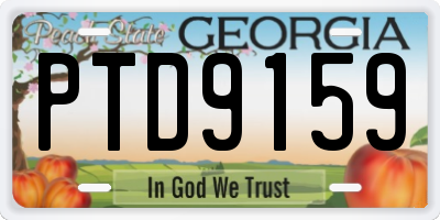 GA license plate PTD9159