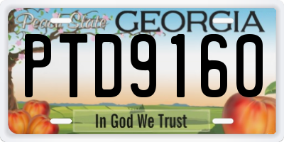 GA license plate PTD9160