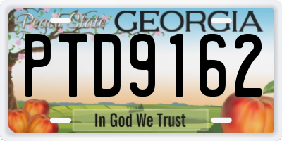 GA license plate PTD9162