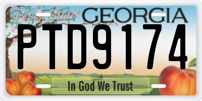 GA license plate PTD9174