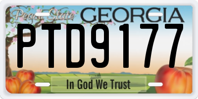 GA license plate PTD9177