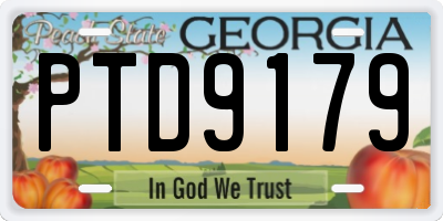 GA license plate PTD9179