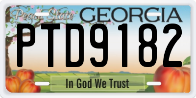 GA license plate PTD9182