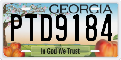 GA license plate PTD9184