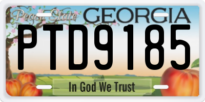 GA license plate PTD9185