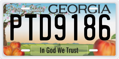 GA license plate PTD9186