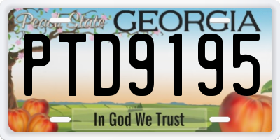 GA license plate PTD9195