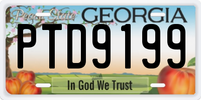 GA license plate PTD9199